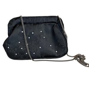 Vintage Marco Avane Black Jacquard Satin Special Occassion Bag